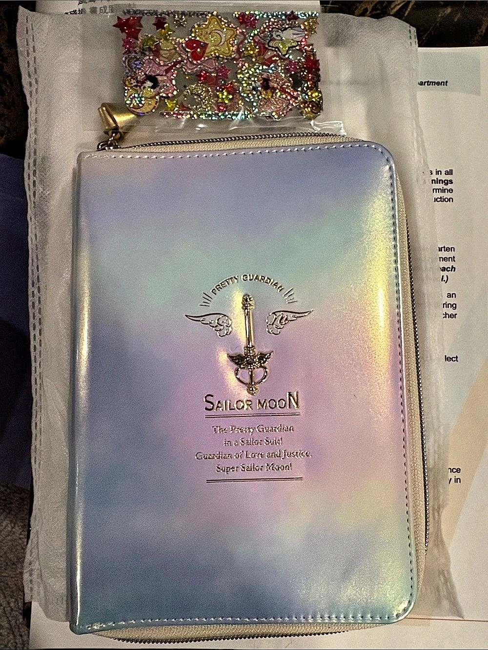 Sailor Moon wallet Iridescent Zip Multicolor NWT